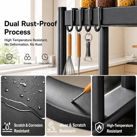 ComfyHome 2-Tier Over Sink Dish Drying Rack, 80cm Stainless Steel Kitchen Sink Dish Drainer for Plates, Bowls & Utensils, Rust-Resistant